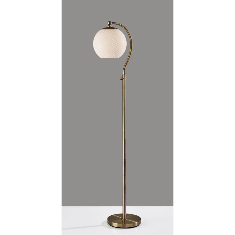 Swirl Floor Lamp - Antique Brass