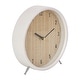 preview thumbnail 14 of 18, Light Brown Wood Woven Clock Chevron Patterned or White Frame with Silver Legs