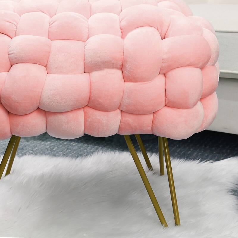 Velvet Pouf Stool 27"x20"x20"