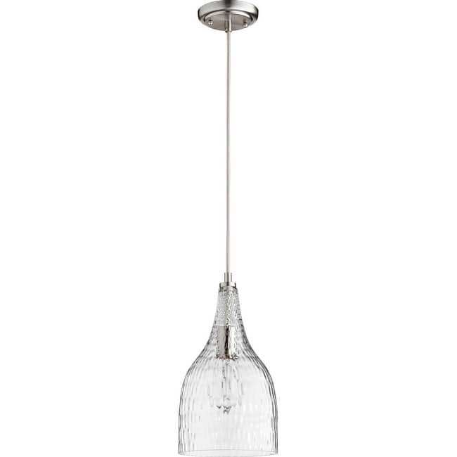 Quorum International 8" Wide Mini Pendant with Patterned/Etched Glass
