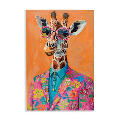 Stupell Bright & Trendy Giraffe in Suit Wall Plaque Art Design By LSR Design Studio