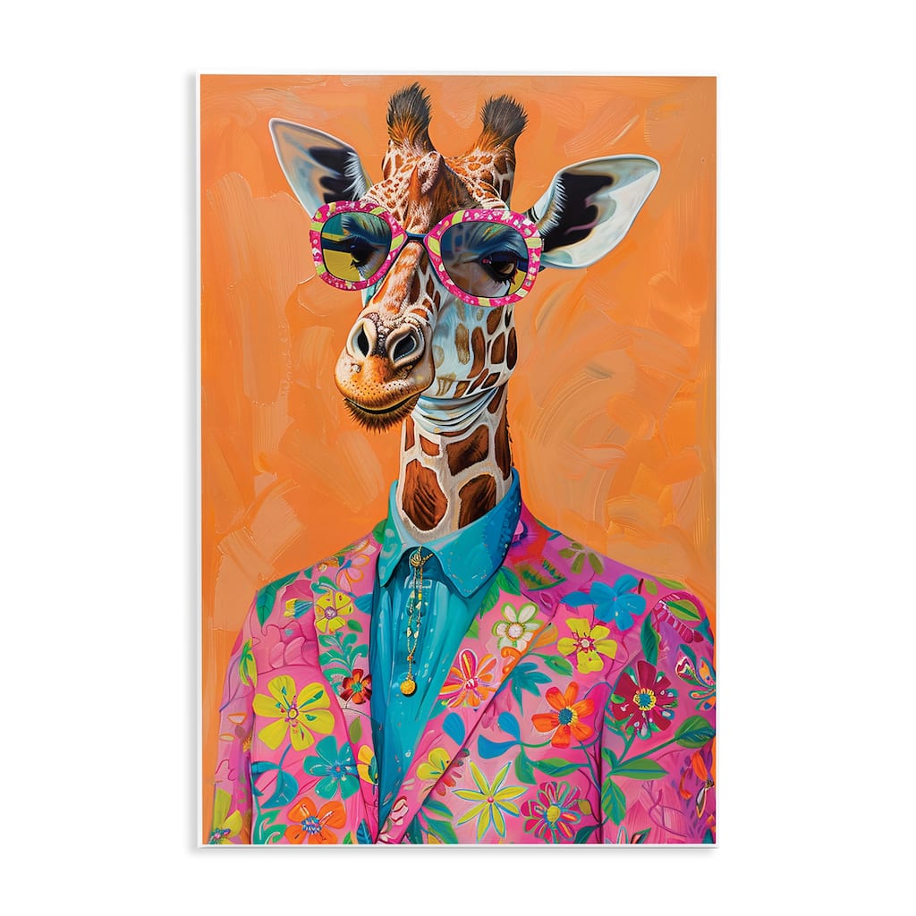 Stupell Bright & Trendy Giraffe in Suit Wall Plaque Art Design By LSR Design Studio