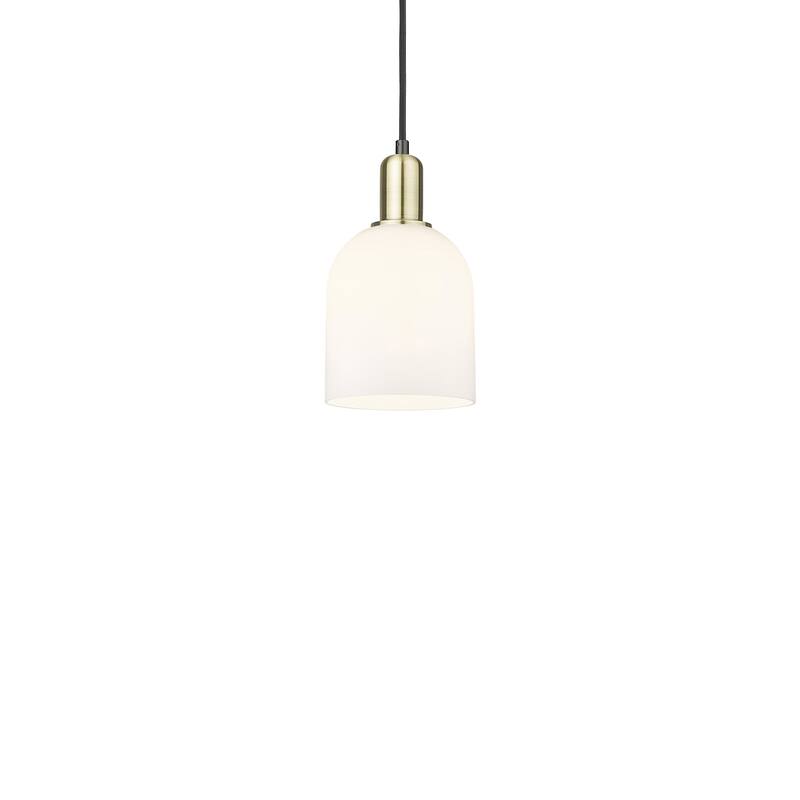 Innovations Lighting 716-1P-11-6 Bella Pendant Bella 6" Wide Mini - Black Antique Brass / White