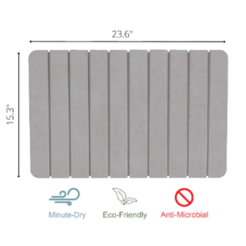 Diatomite Quick Dry Stone Medium 24" x 15" Bath Mat