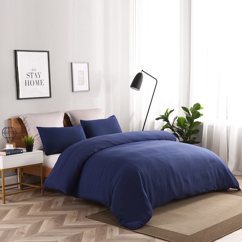 Solid Color Ultra Soft 3-piece Duvet Cover Set