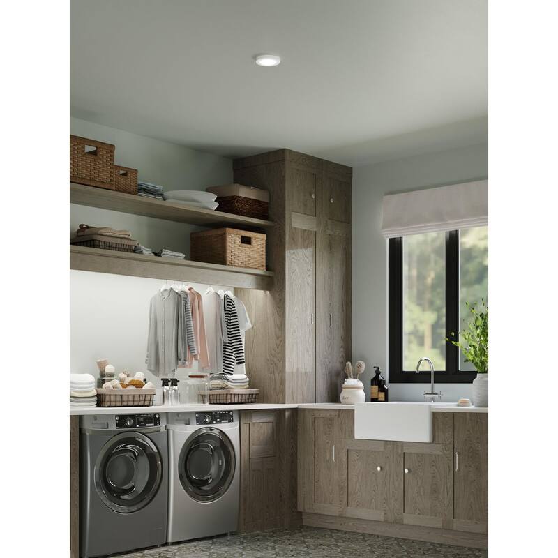 Standby Collection 7.75 in. White Surface Mount Motion Detection LED Light - 7.7165 in x 7.7165 in x 1.38 in