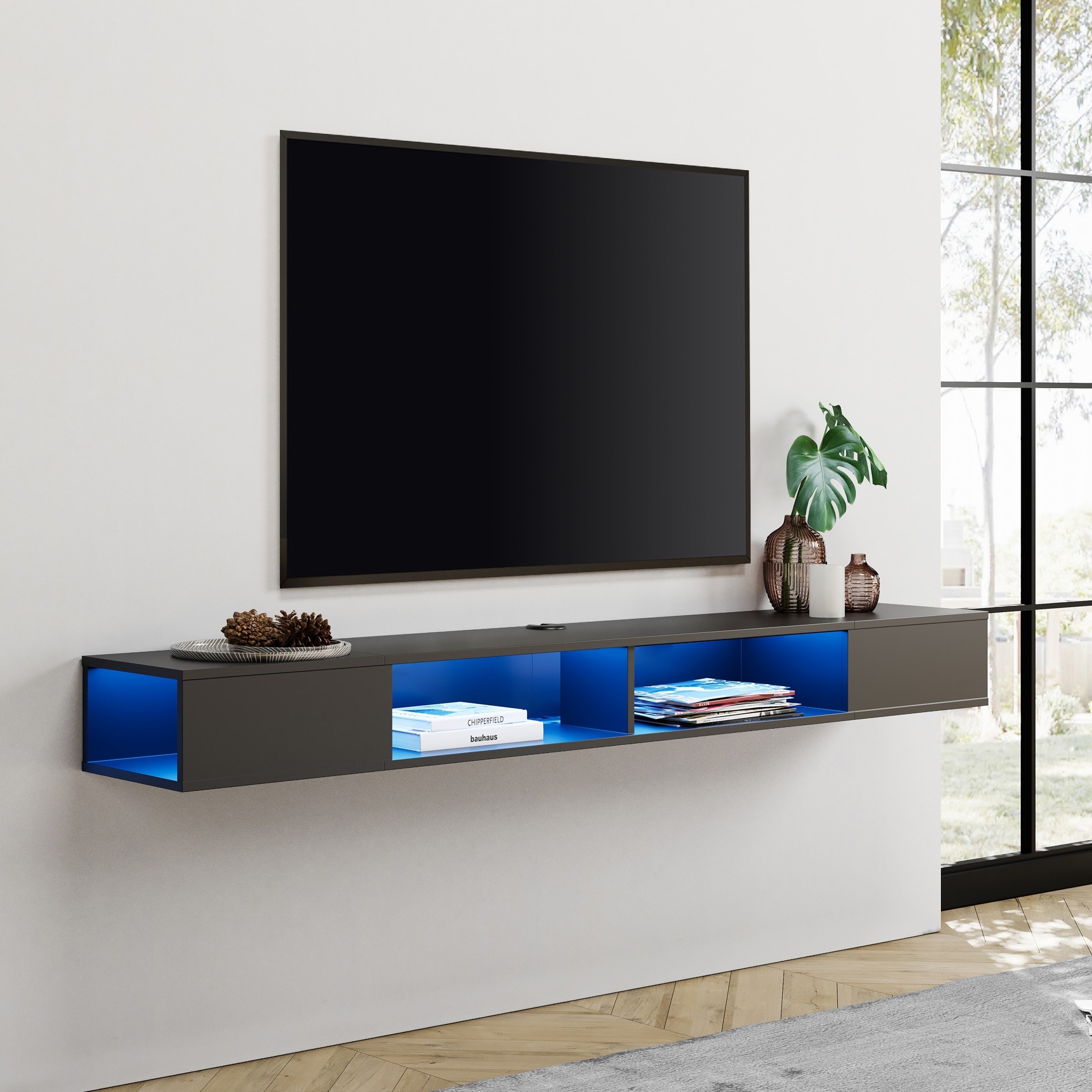 70 inch floating tv shelf top