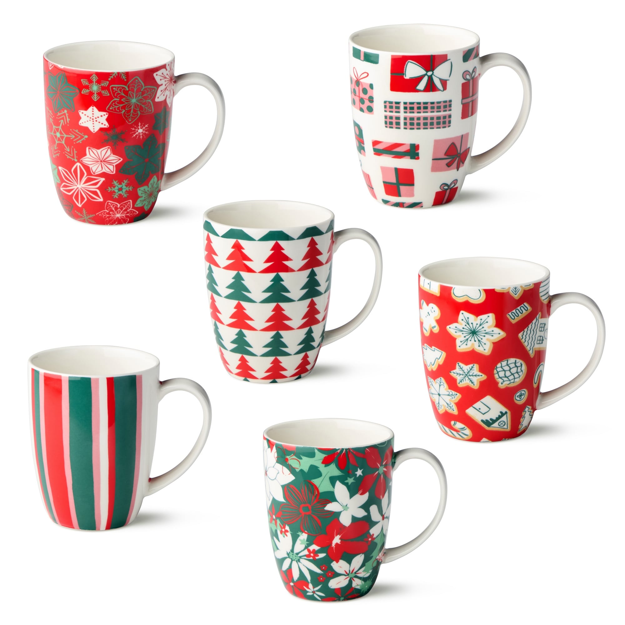 Certified International Holiday Spruce Set of 6 Mugs