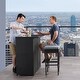 preview thumbnail 2 of 5, CorLiving Parksville Black Patio Bar Set - Ash Grey Cushions 3pc