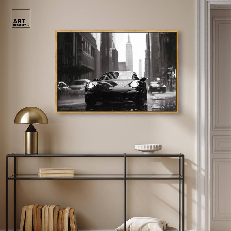 Driving in the Rain NYC Canvas by Art Remedy