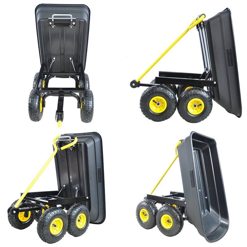 Dual Wheel Wheelbarrow, Garden Cart, Utility Cart, Pneumatic Tires 57