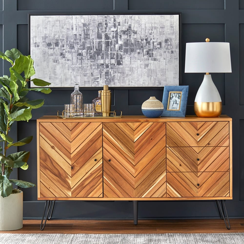 Lifestorey Alexandria Oak Finish 2-door 3-drawer Buffet