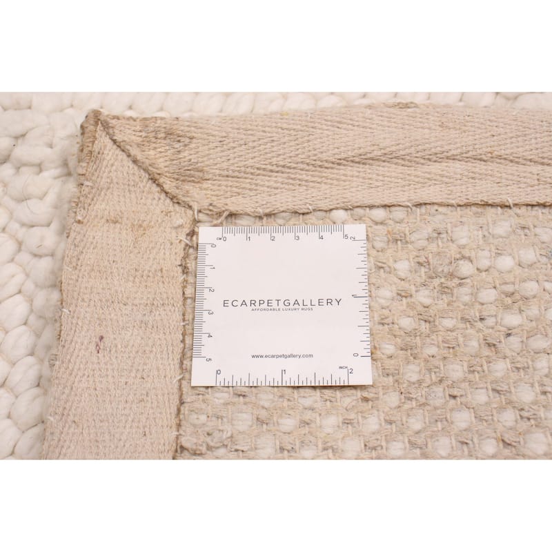 ECARPETGALLERY Braid weave Sienna Cream Wool Rug - 2'4 x 6'9