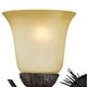 preview thumbnail 8 of 7, Sierra 2-Light 15 in. W Black Walnut Rustic Bathroom Vanity Lighting Fixture, Creme Glass Shade, Dimmable, Pine Cone, Wall Mount
