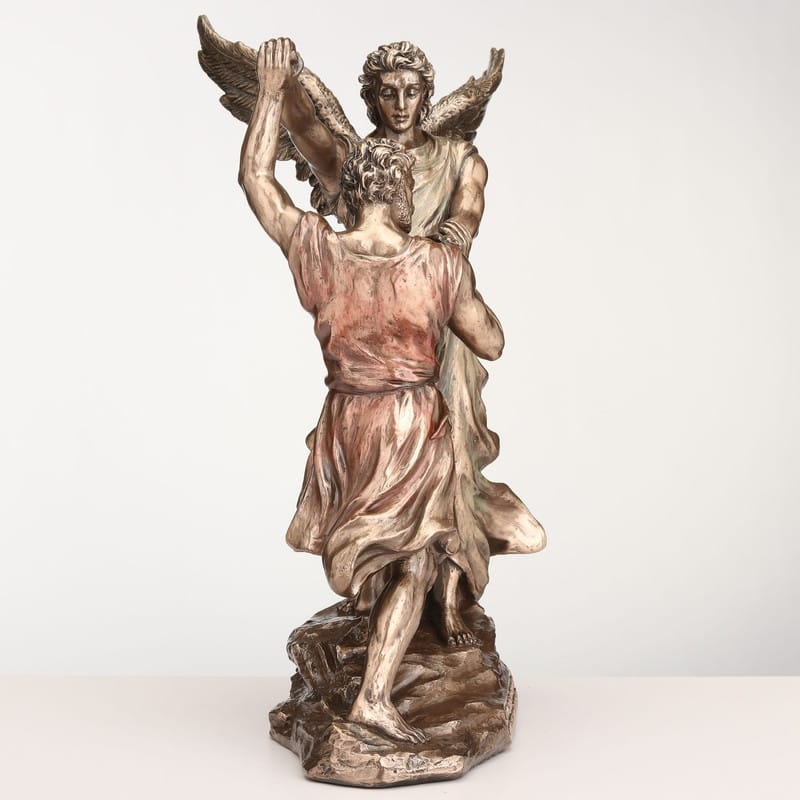 9.45 inches Height Cold Cast Bronze Jacob Wrestling with God Bronze Finish Figurine