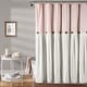 preview thumbnail 39 of 61, Lush Decor Two-tone Linen Button Shower Curtain Blush & White - 72" x 72"