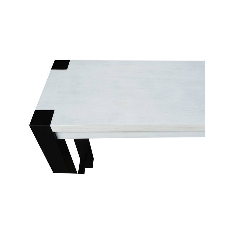 Solid Wood Tall Accent Table with Iron Legs