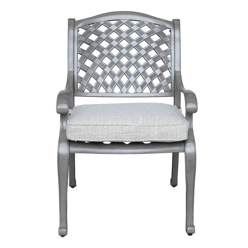 Ventura Cast Aluminum Dining Arm Chair with Cushion