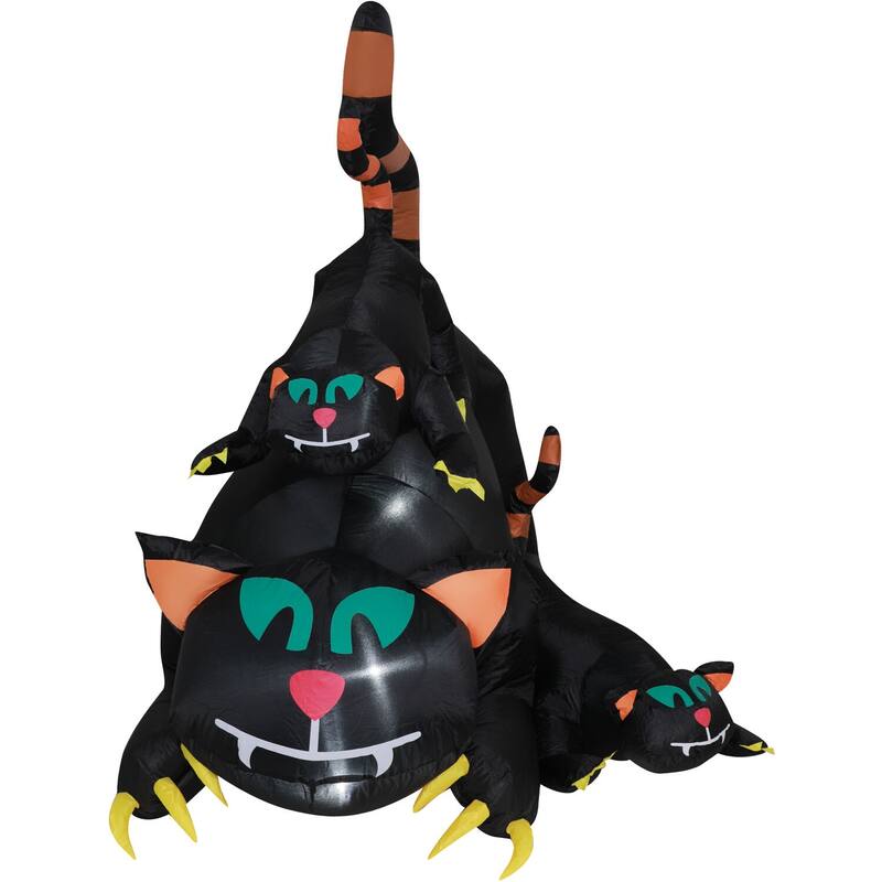 Haunted Hill Farm 5-ft. Prelit Inflatable Black Cat Trio