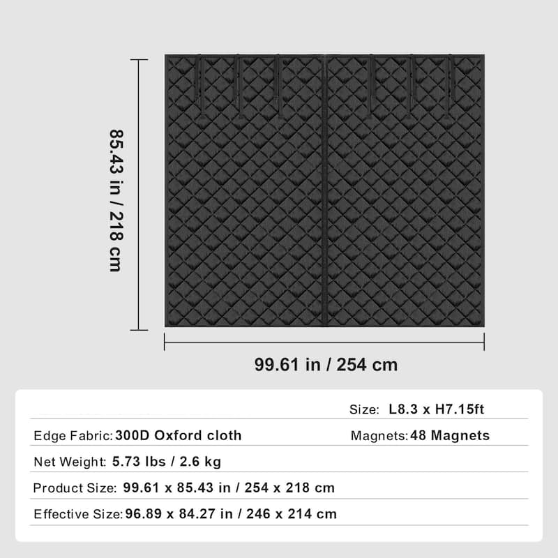 Garage Door Screen for Winter 10.3 x 8.14 ft Garage Door Insulation Kit - Multi