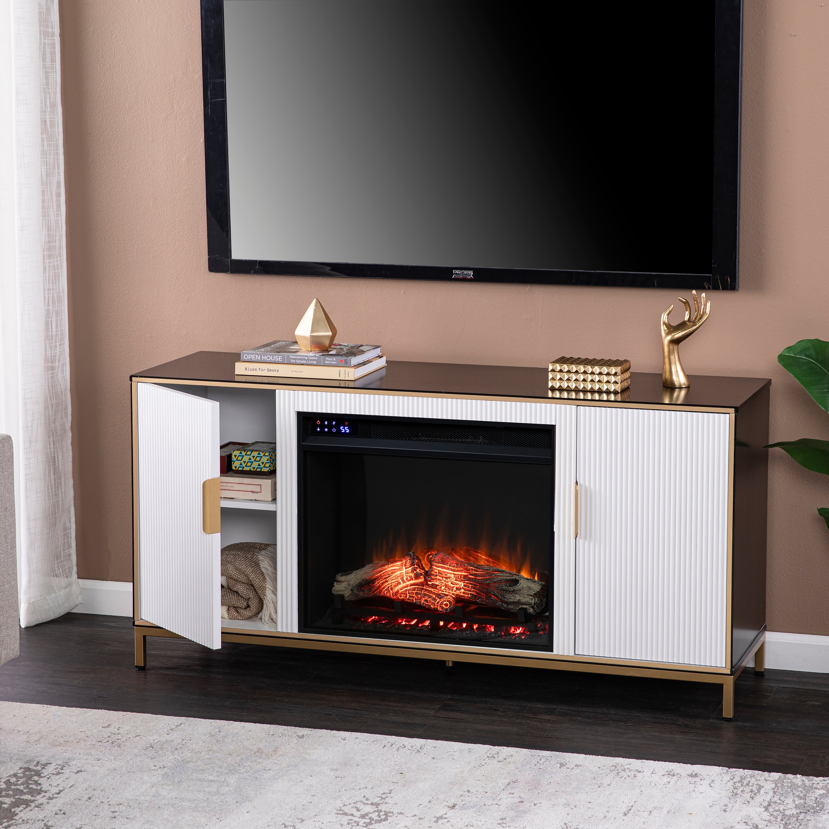 Color changing electric new arrivals fireplace tv stand