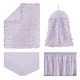 preview thumbnail 2 of 4, Purple Floral Rose Girl 4pc Nursery Crib Bedding Set - Solid Lavender Flower Luxurious Elegant Princess Vintage Boho Shabby Chic
