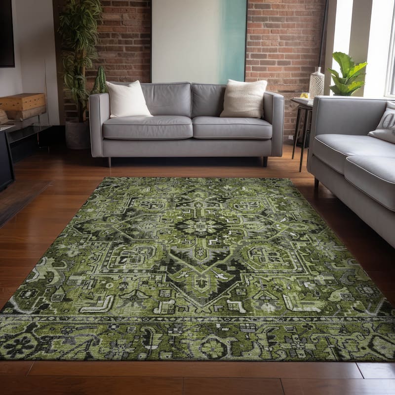 Maso Oriental Weather Resistant Timeless Grace Outdoor Rug