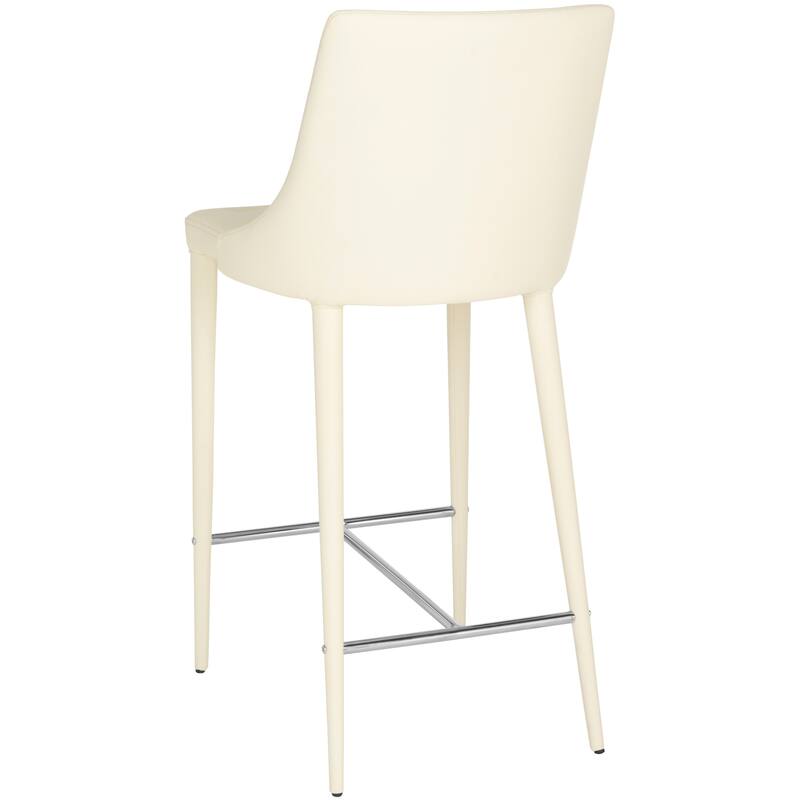 SAFAVIEH Soledad 26-inch White Counter Stool (Set of 2) - 22.9" x 18.9" x 37.4" - 23Wx19Dx37H