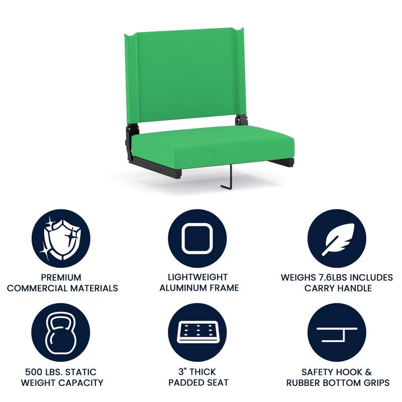 Ultra-Padded Stadium Chair - 18"W x 14"D x 18"H - 18"W x 14"D x 18"H