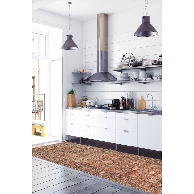 ECARPETGALLERY Hand-knotted Antalya Vintage Brown Wool Rug - 3'6 x 9'6