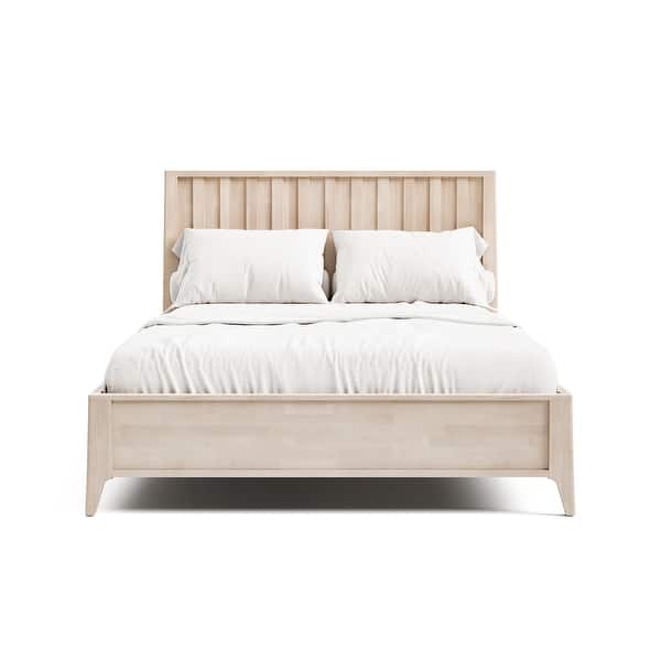 slide 2 of 8, Furniture of America Seren Mid-Century Modern Off-White Kid's Solid Wood Platform Bed Full