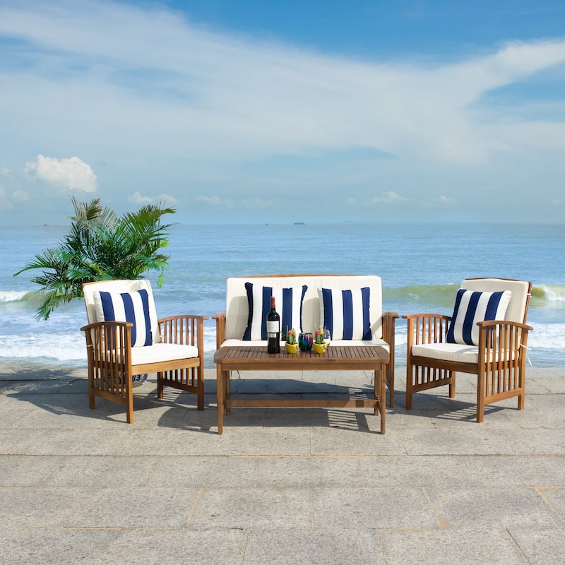 SAFAVIEH Outdoor Rocklin 4-piece Conversation Patio Set