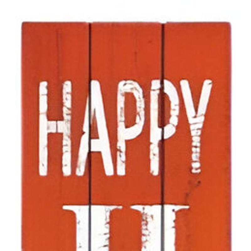 HomeRoots 72" Orange Solid Wood Happy Harvest Porch Sign