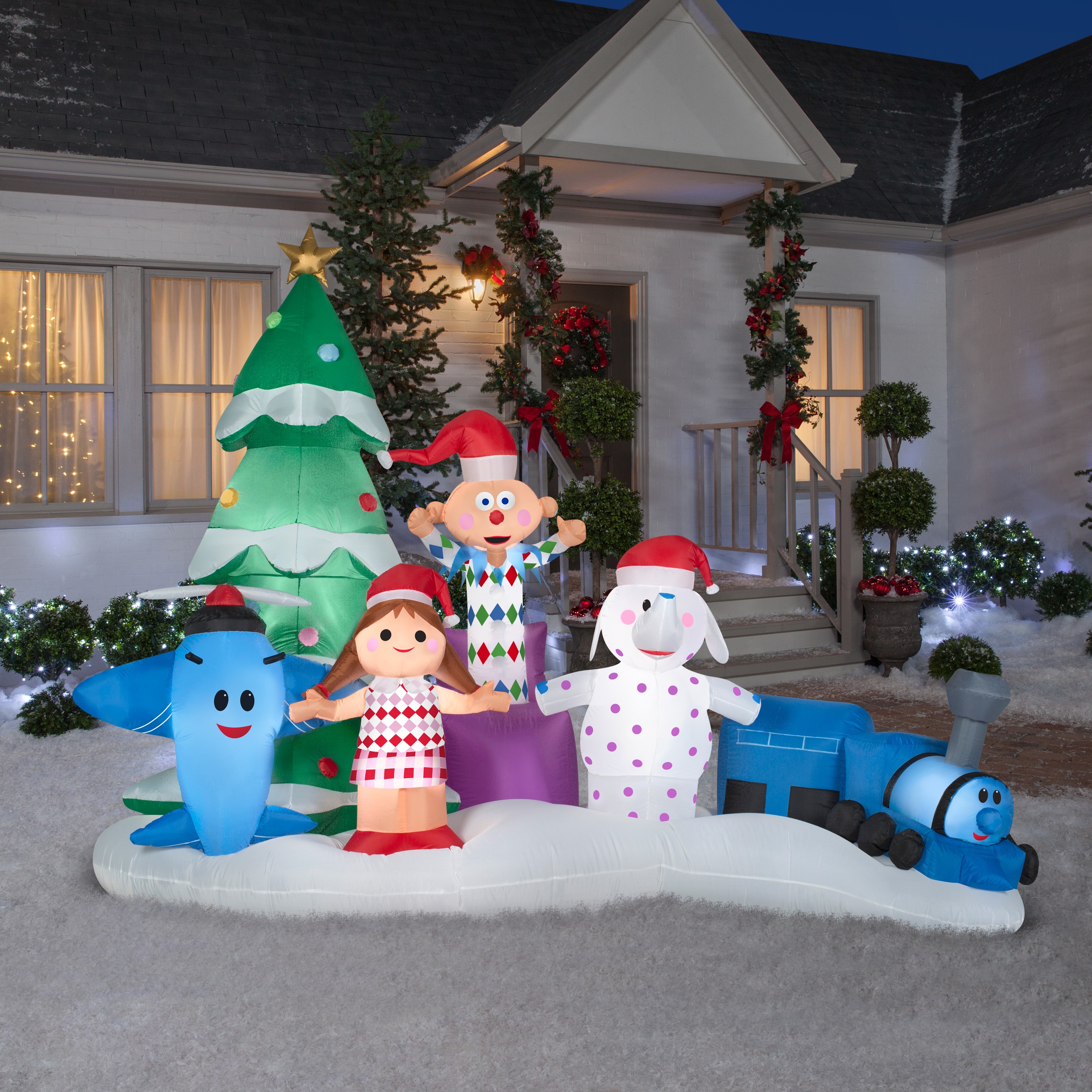Gemmy Christmas Airblown Inflatable Misfit Toys Scene Rudolph , 7 ft Tall, Multi