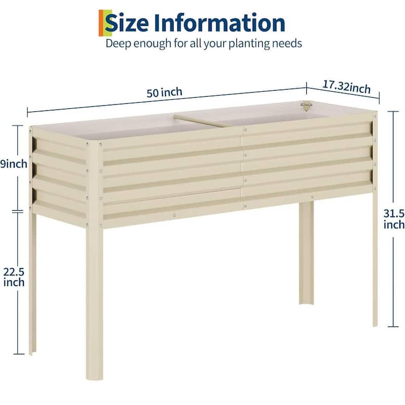 Tall Elevated Raised Garden Bed Planter Box for Vegetables Herbs - N/A