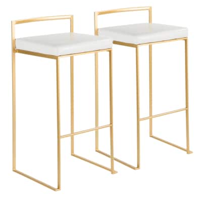 Silver Orchid Forrest Gold Stackable Bar Stools (Set of 2)