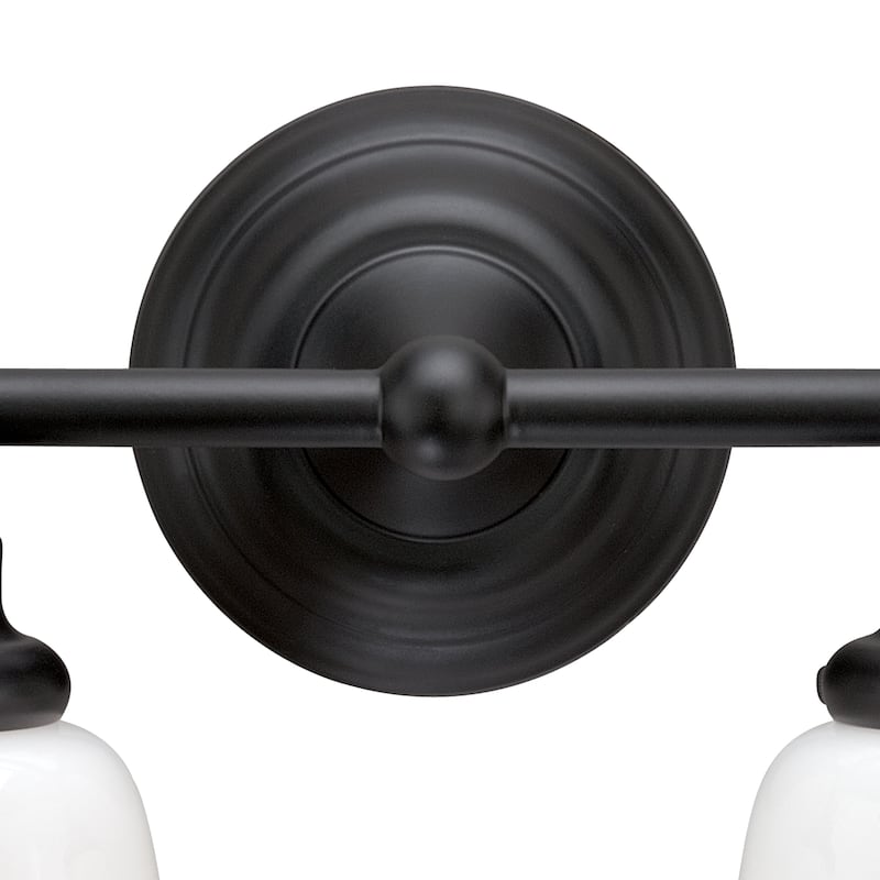 Vaxcel Huntley 2-Light 16-in Oil Rubbed Bronze Farmhouse Vanity Light - 16-in W x 10-in H x 7-in D