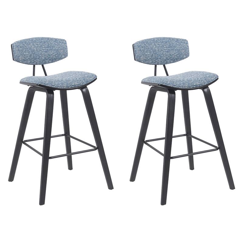 Fox Mid-Century Bar Stool, Upholstered Counter Height Chair with Bentwood Legs