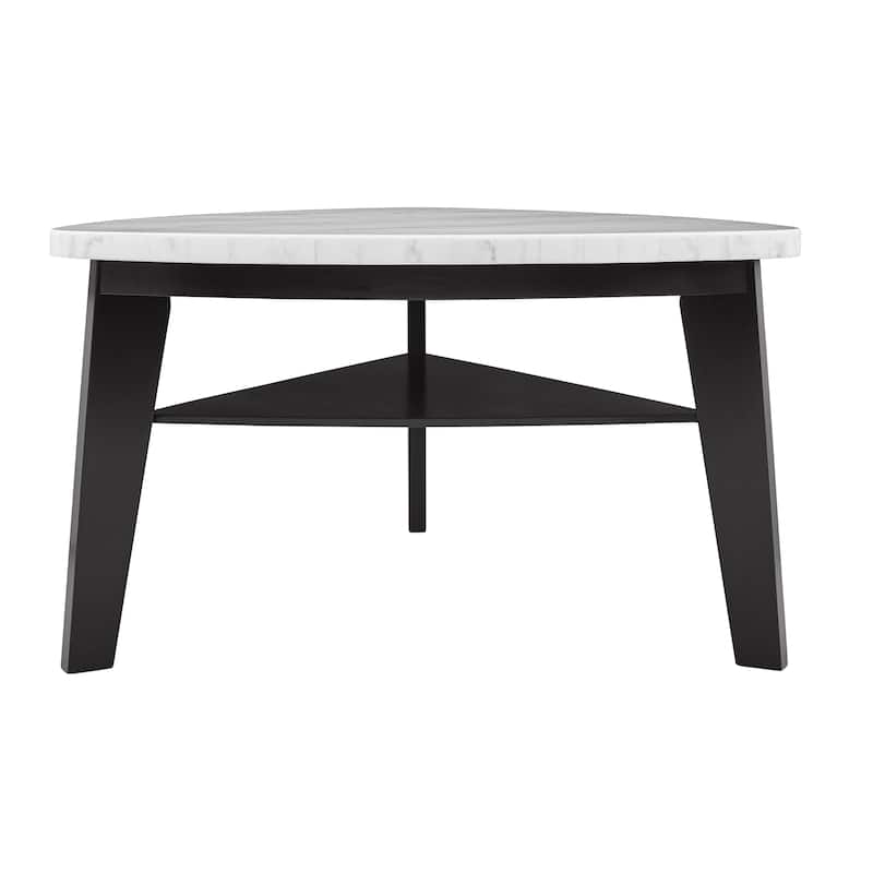 Steve Silver Concordia White Marble Top 60-Inch Counter Height Dining Table - Black