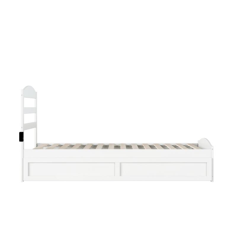 Warren Solid Wood Platform Bed with Footboard and Twin XL Trundle