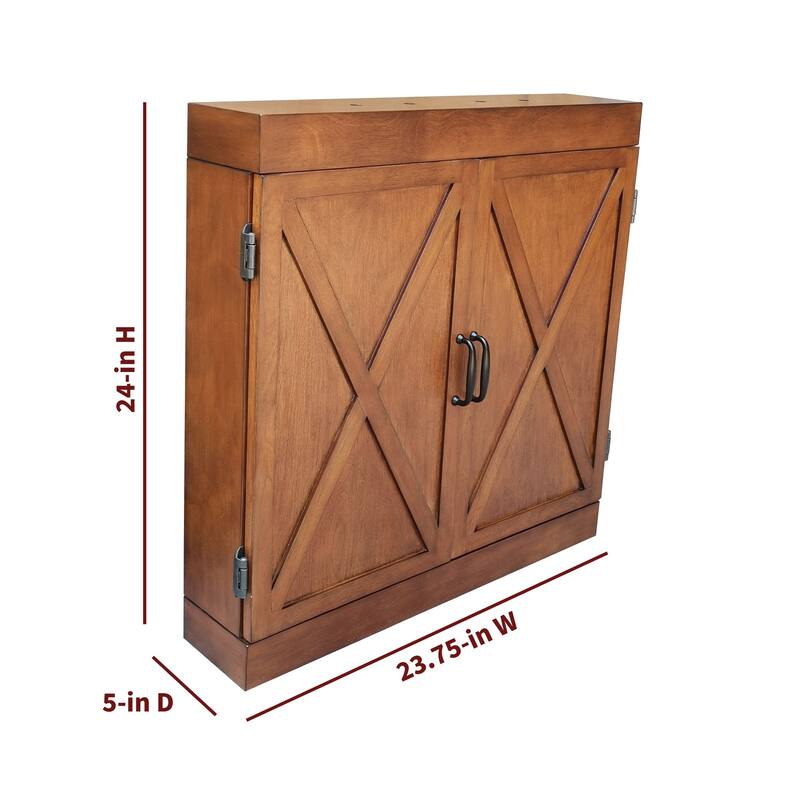 Hathaway Farmington Bristol Dartboard & Cabinet Set - Walnut Finish