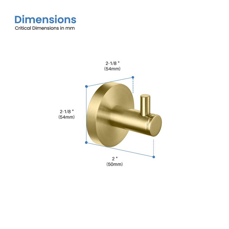 Circular Bathroom Towel & Robe Hook 2 Count