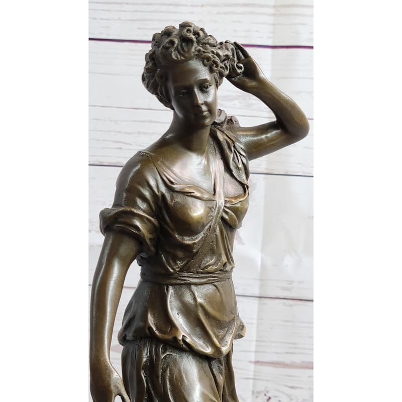 Antoine Coysevox Artemis Diana The Huntress W/ Imitative Dog Bronze Sculpture Statue