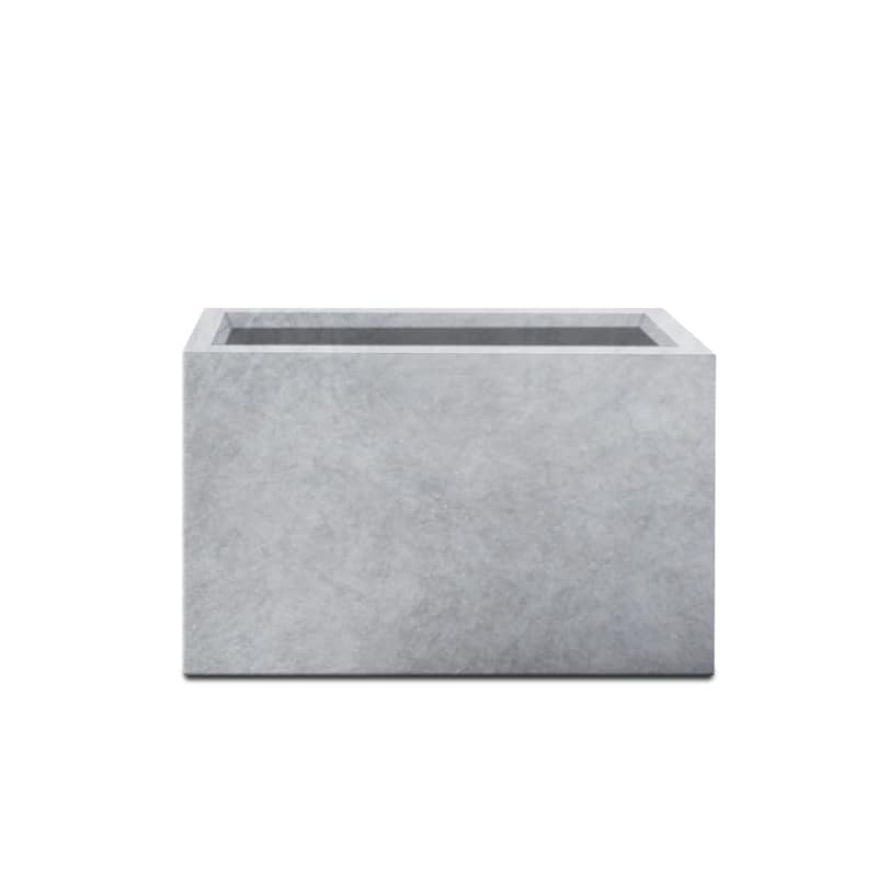 Plantara 20" L Rectangule Solid White Concrete planter, Modern Outdoor Flower pot, Long Classic Plant pot for Garden