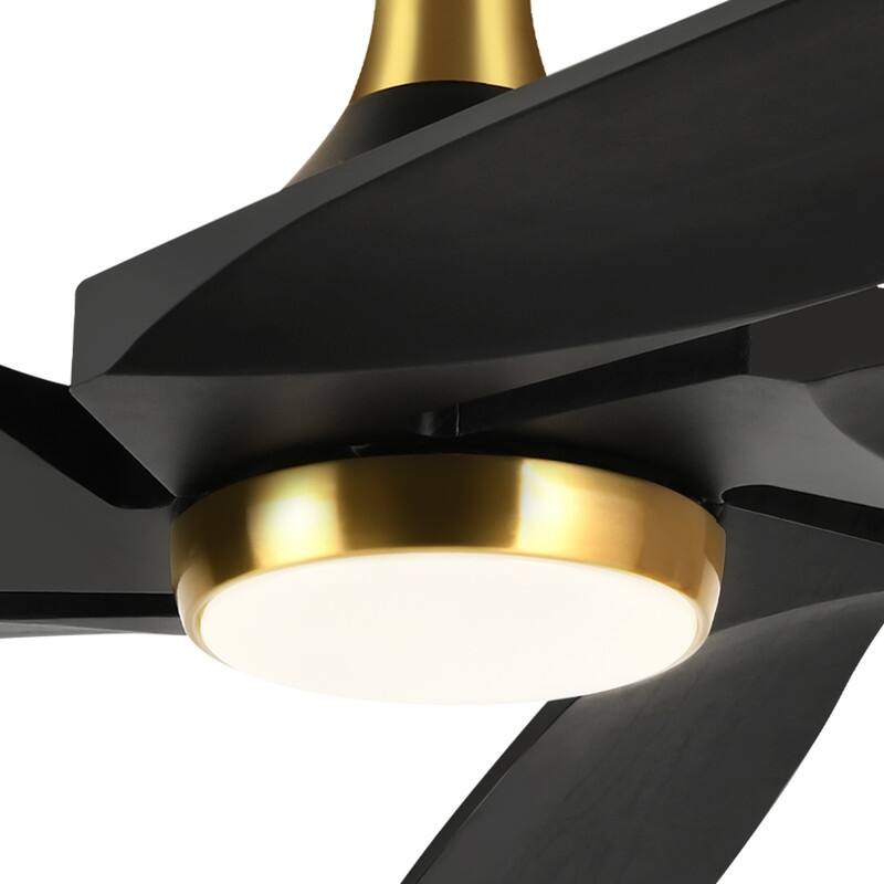 52" Ceiling Fan Lights With Remote Control and 5 Solid Wood Blades