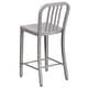 preview thumbnail 84 of 98, 24'' High Metal Indoor-Outdoor Counter Height Stool with Vertical Slat Back