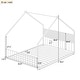 preview thumbnail 32 of 46, House Bed with Roof and Colorful Lights, House-shaped Frame Floor Bed with House Roof Frame, Metal Bed Frame with Slats and Legs