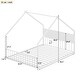 preview thumbnail 34 of 38, Metal House Floor Bed Frame with Roof and Colorful Lights