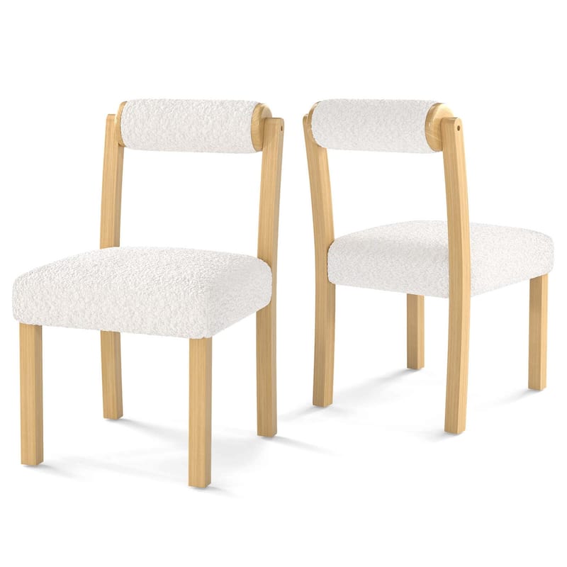 Set of 2/4 Wooden Dining Chairs Upholstered Kitchen Dining Room Chairs - 2 pcs