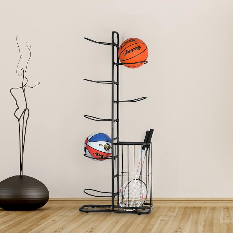 Ball Storage Rack with Basket